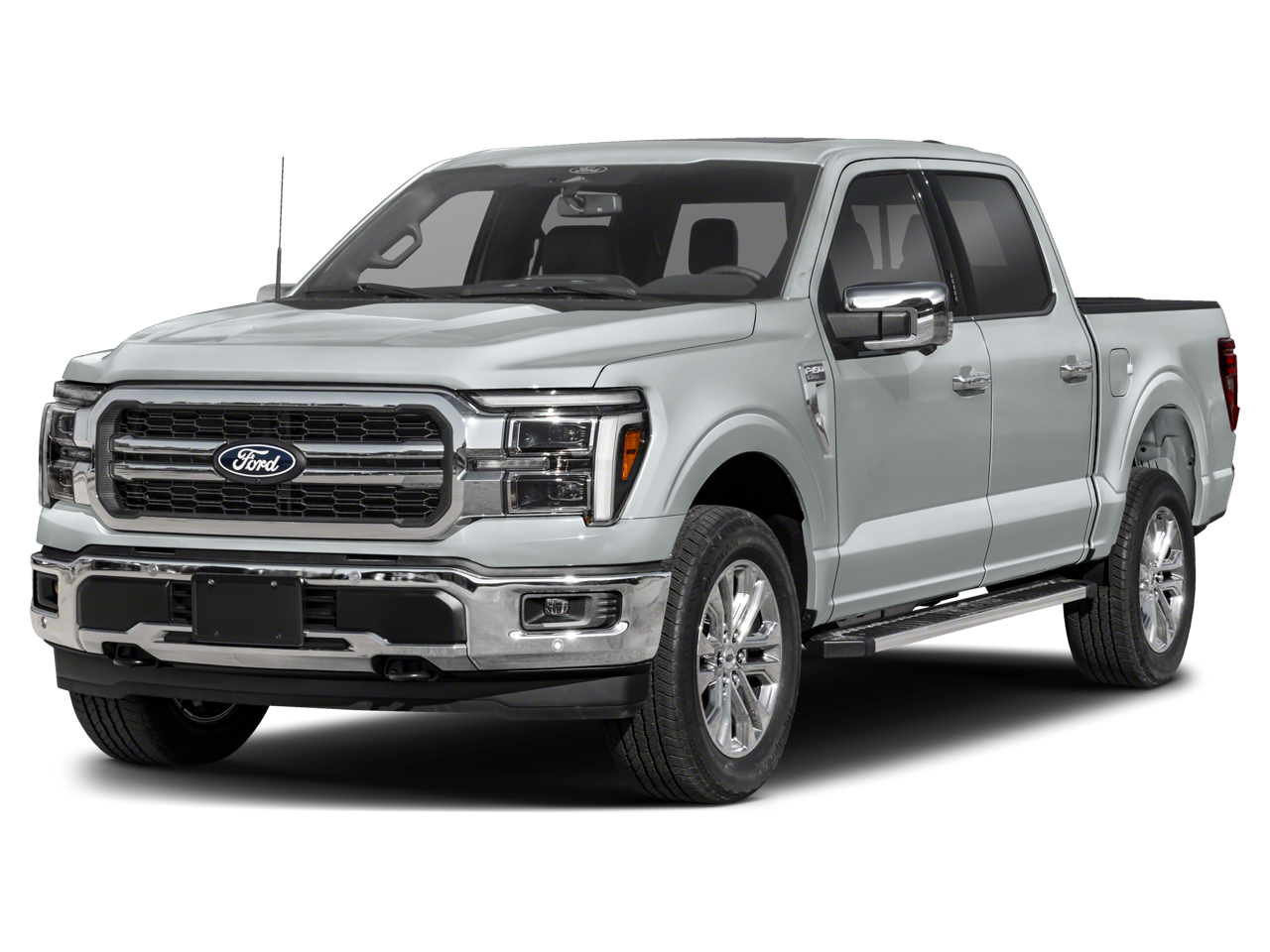 2026 Ford F-150 Lariat in White Metallic — front three-quarter view