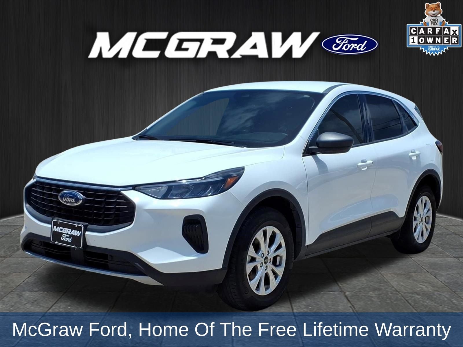 2024 Ford Escape Active in Oxford White — front three-quarter view