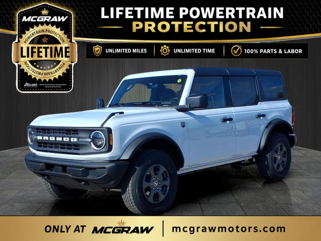 2026 Ford Bronco Big Bend in Oxford White — front three-quarter view