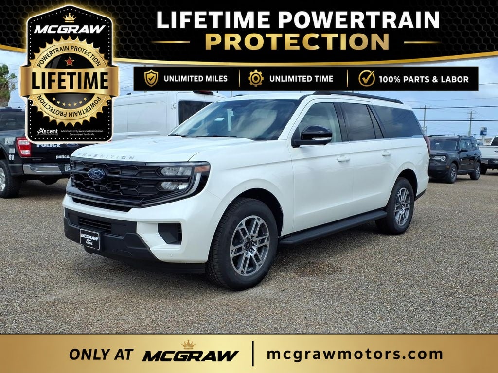 2026 Ford Expedition MAX Active in Star White Metallic Tri-Coat — front three-quarter view
