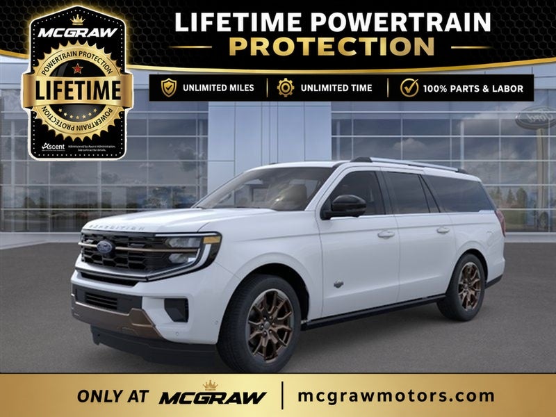 2026 Ford Expedition MAX King Ranch in Space Silver Metallic — front three-quarter view