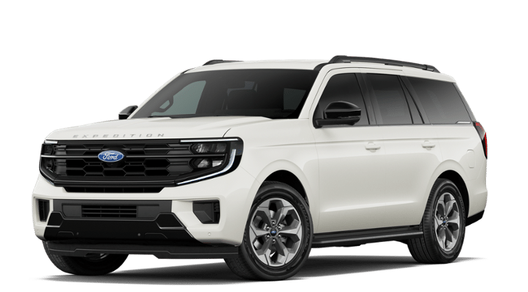 2027 Ford Expedition Active in Star White Metallic Tri-Coat — front three-quarter view