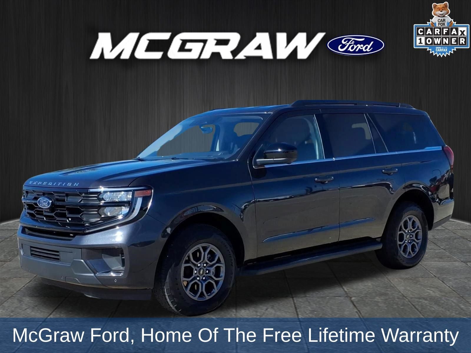 2025 Ford Expedition Active in Gray Metallic — front three-quarter view