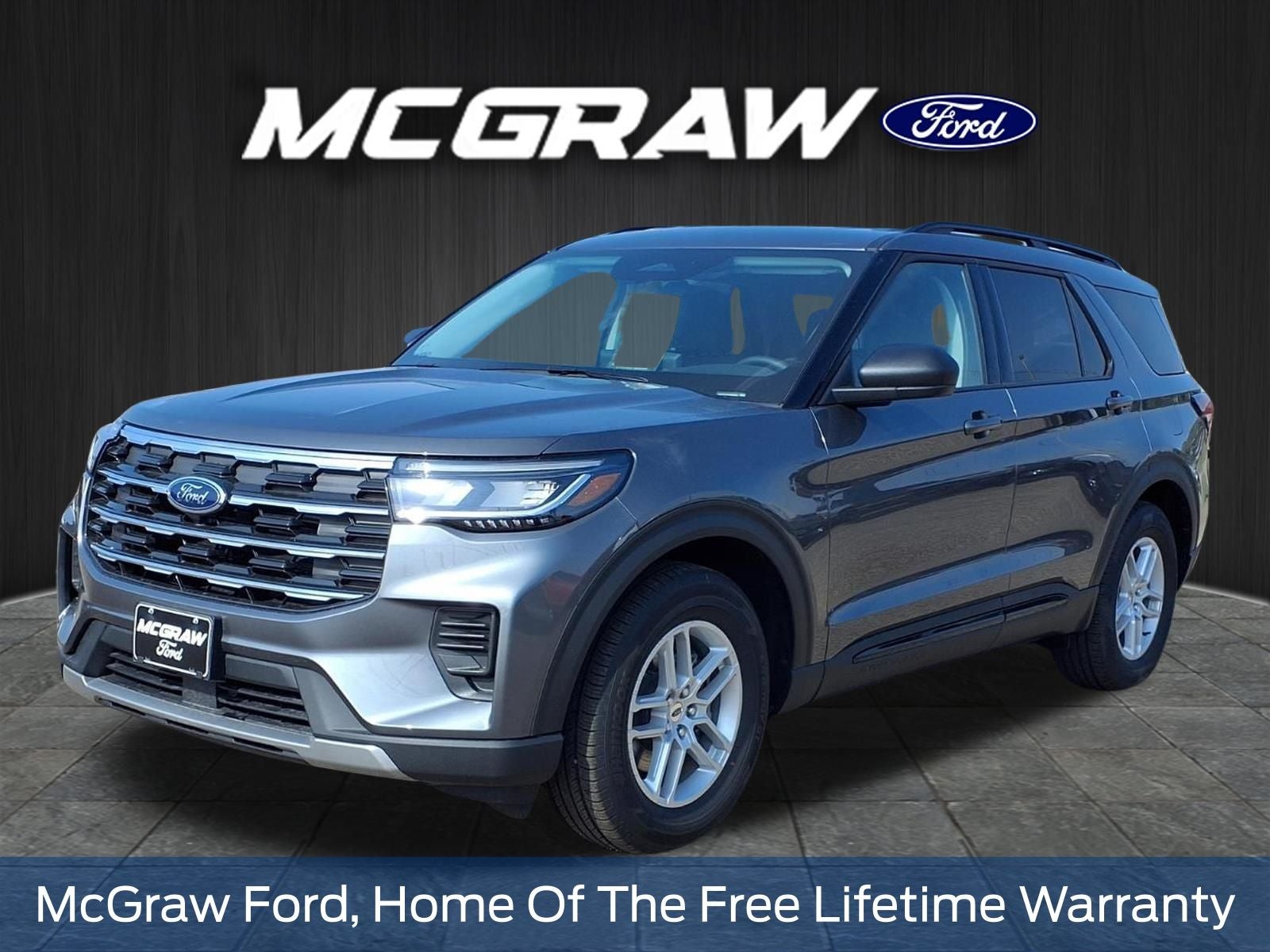 2026 Ford Explorer Active in Carbonized Gray Metallic — front three-quarter view