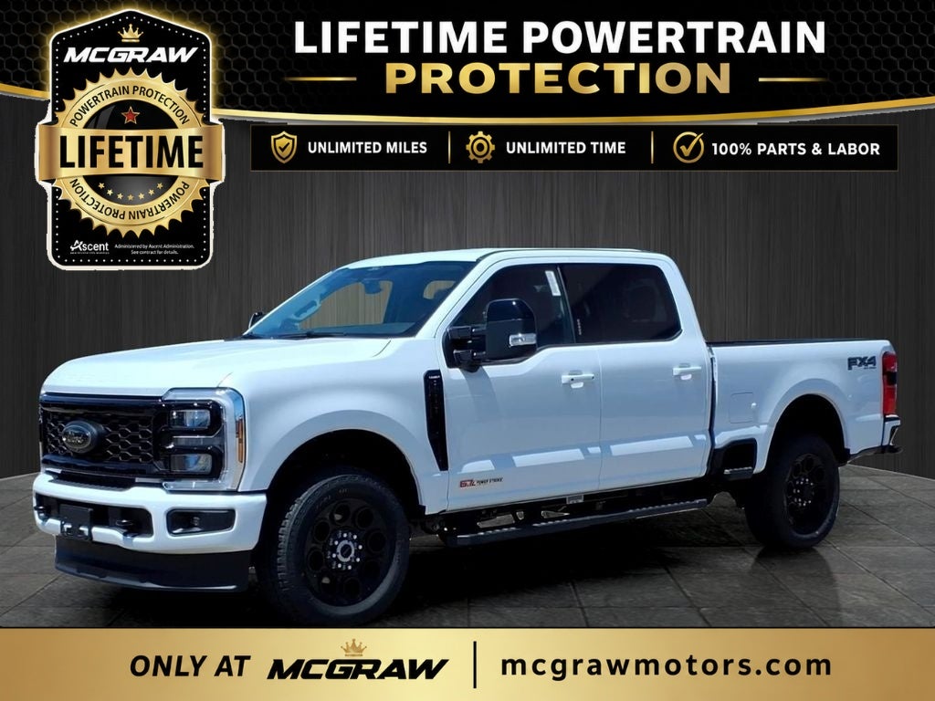 2026 Ford Super Duty F-250 Lariat in Oxford White — front three-quarter view