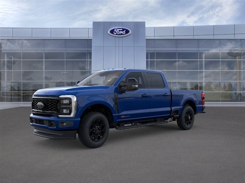 2026 Ford Super Duty F-250 Lariat in Argon Blue Metallic — front three-quarter view