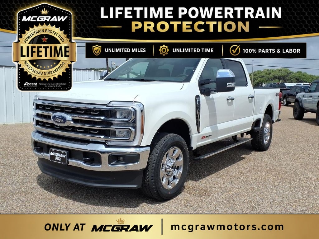 2026 Ford Super Duty F-250 King Ranch in Star White Metallic Tri-Coat — front three-quarter view