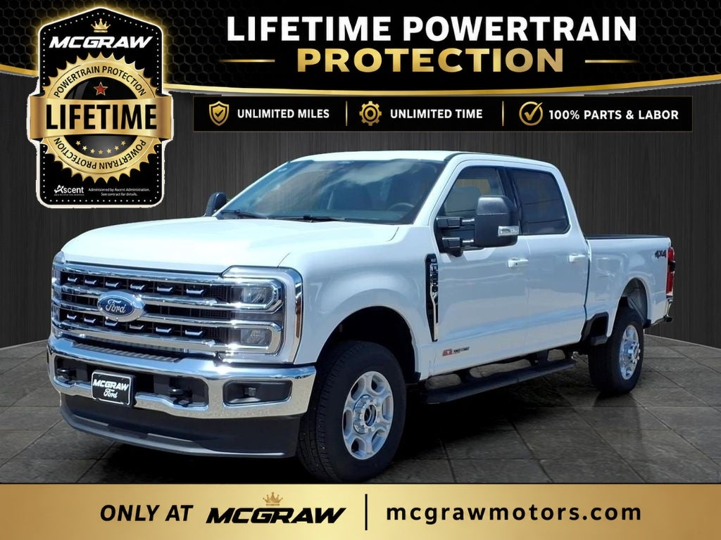 2026 Ford Super Duty F-250 XLT in Oxford White — front three-quarter view