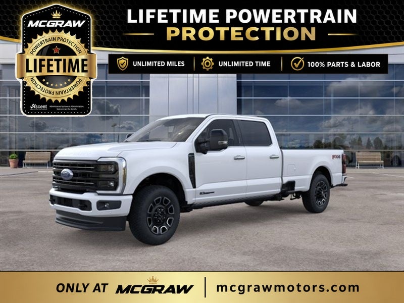 2026 Ford Super Duty F-250 Platinum in Star White Metallic Tri-Coat — front three-quarter view