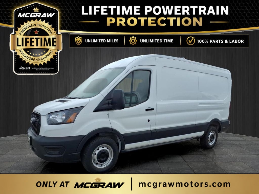 2026 Ford Transit Commercial Cargo Van in Oxford White — front three-quarter view