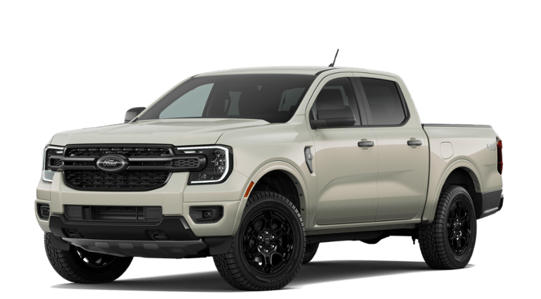 2026 Ford Ranger XLT in Desert Sand — front three-quarter view