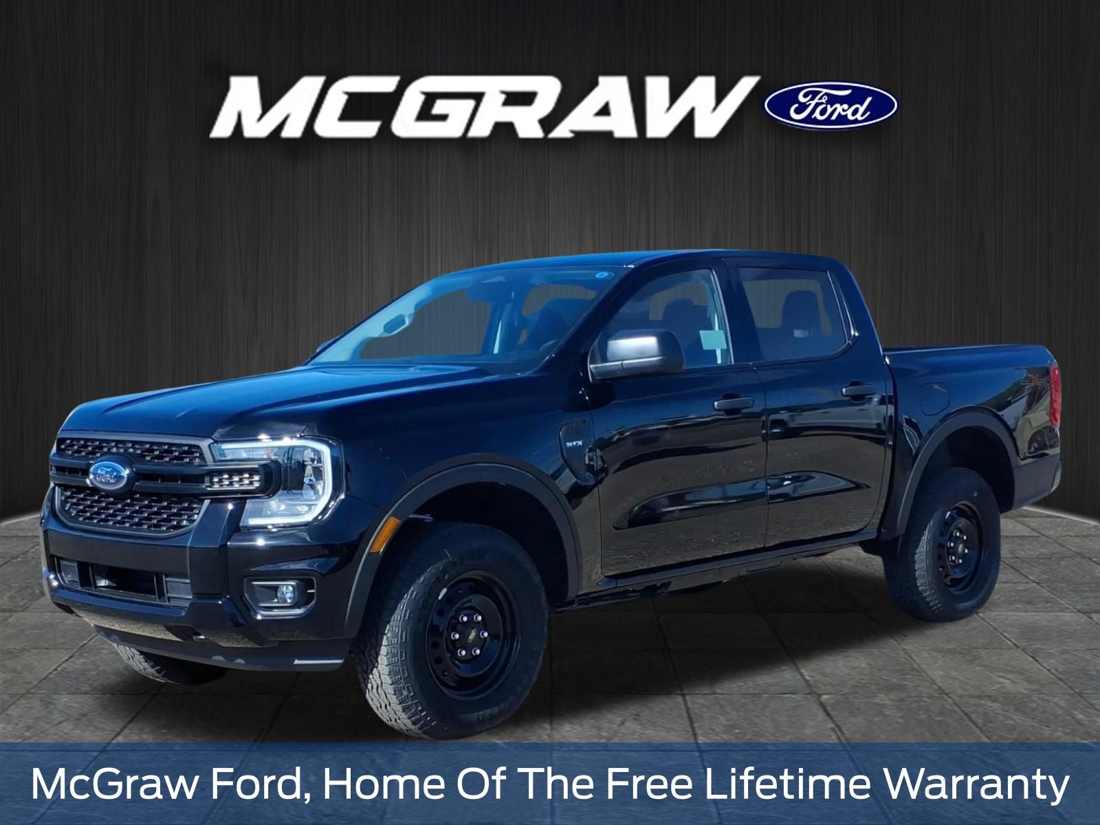 2026 Ford Ranger XL in Shadow Black — front three-quarter view