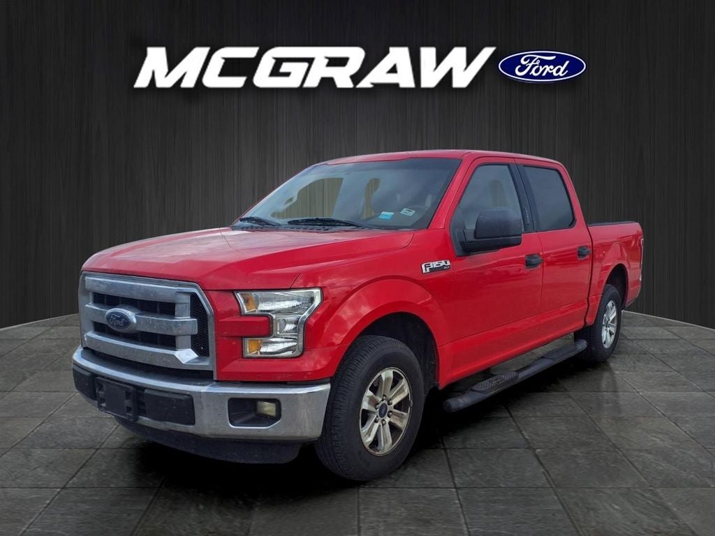 2016 Ford F-150 XLT in Race Red — front three-quarter view