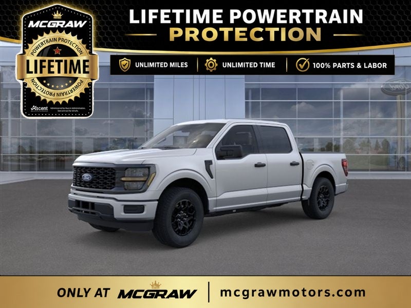 2026 Ford F-150 STX in Iconic Silver Metallic — front three-quarter view