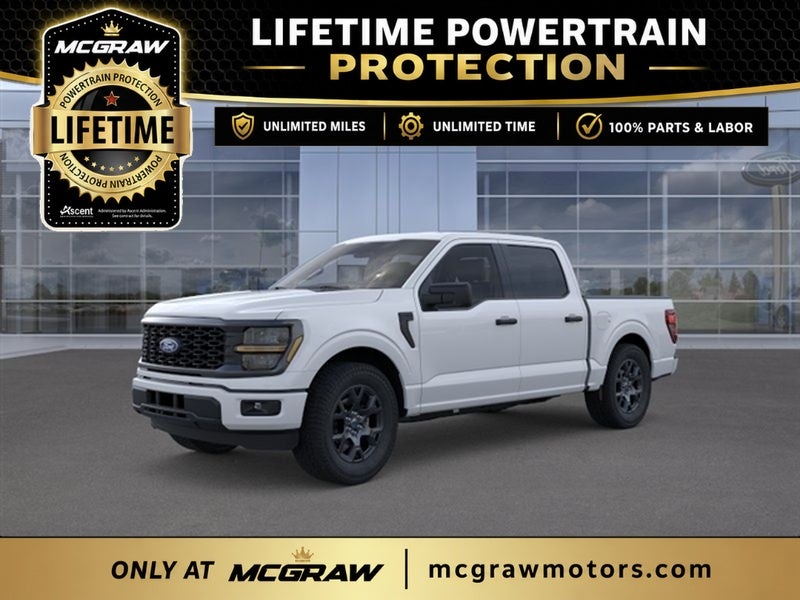 2026 Ford F-150 STX in Oxford White — front three-quarter view