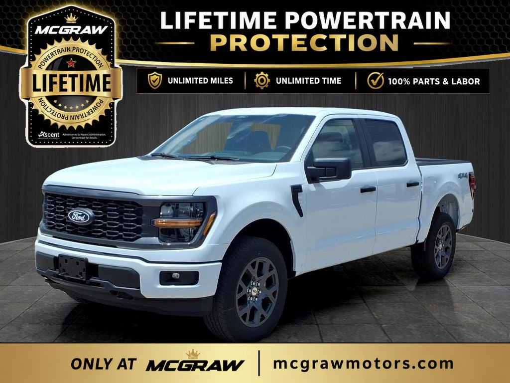 2026 Ford F-150 STX in Oxford White — front three-quarter view
