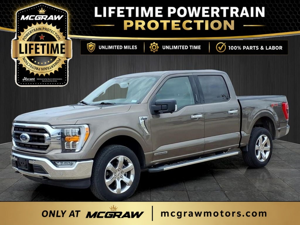 2022 Ford F-150 XLT in Stone Gray Metallic — front three-quarter view