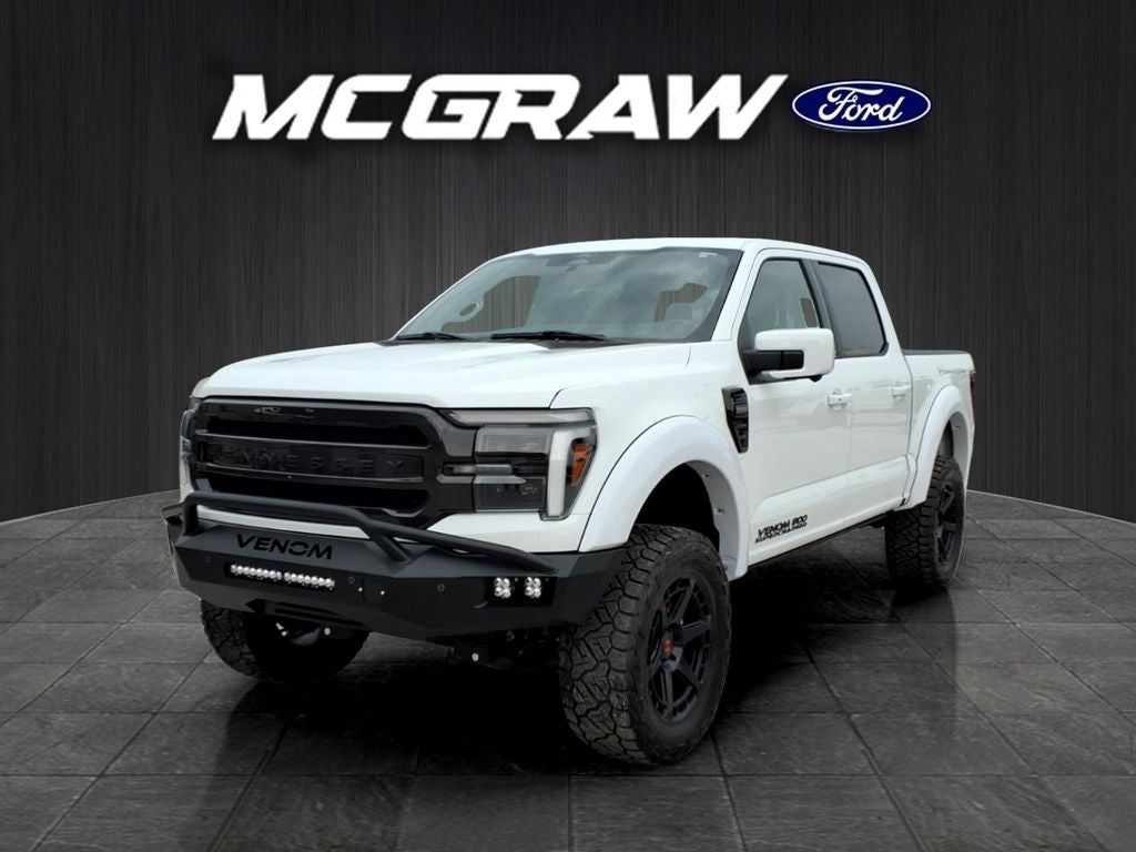 2026 Ford F-150 Lariat in Oxford White — front three-quarter view