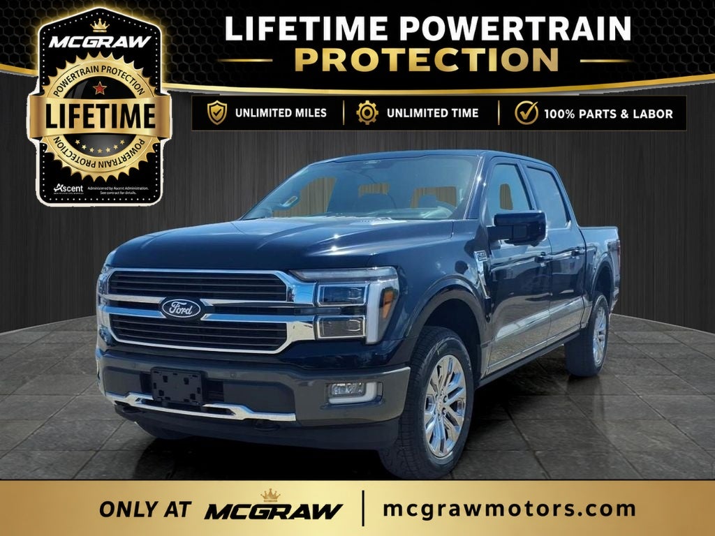 2026 Ford F-150 King Ranch in Antimatter Blue Metallic — front three-quarter view
