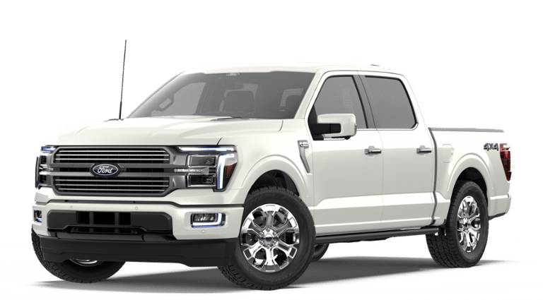 2026 Ford F-150 Platinum in Star White Metallic Tri-Coat — front three-quarter view