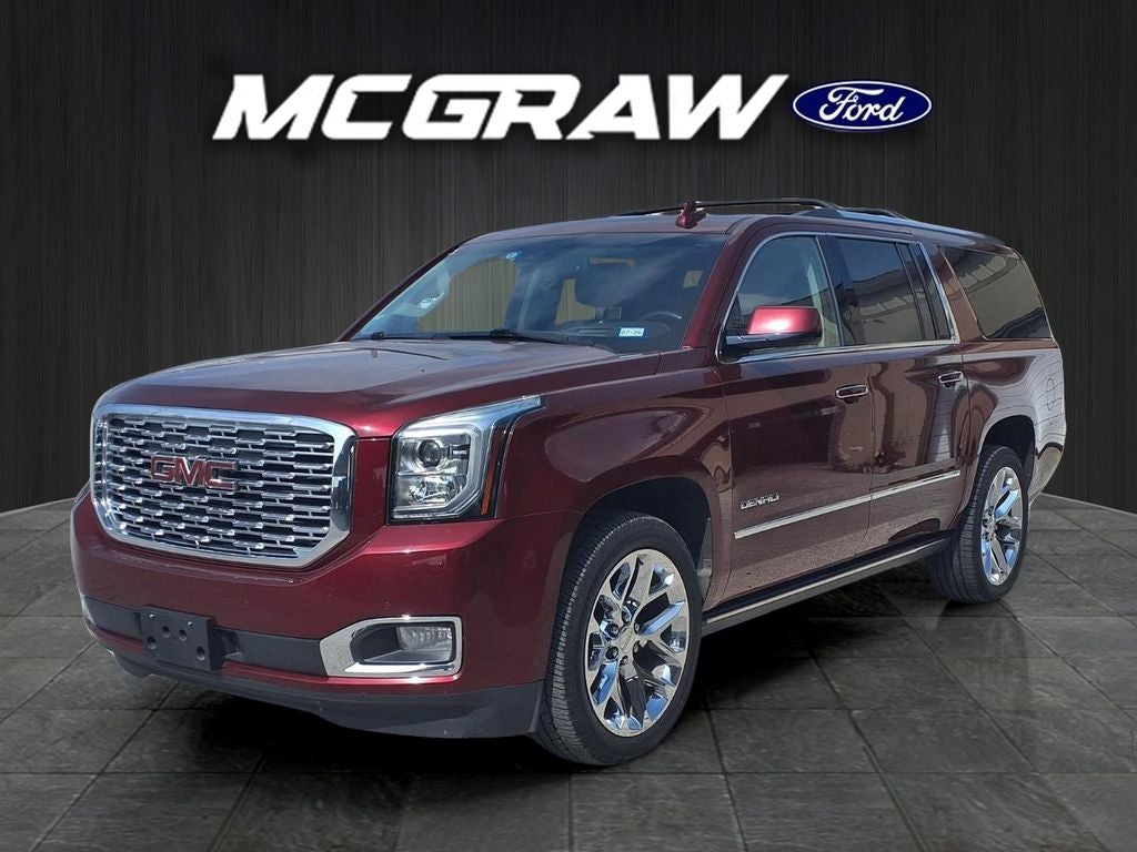2019 GMC Yukon XL Denali in Crimson Red — front three-quarter view