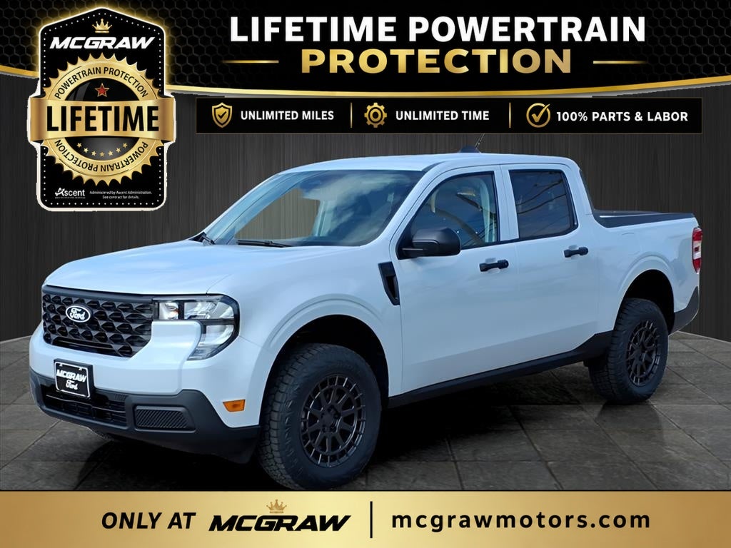 2025 Ford Maverick XL in Space White Metallic — front three-quarter view