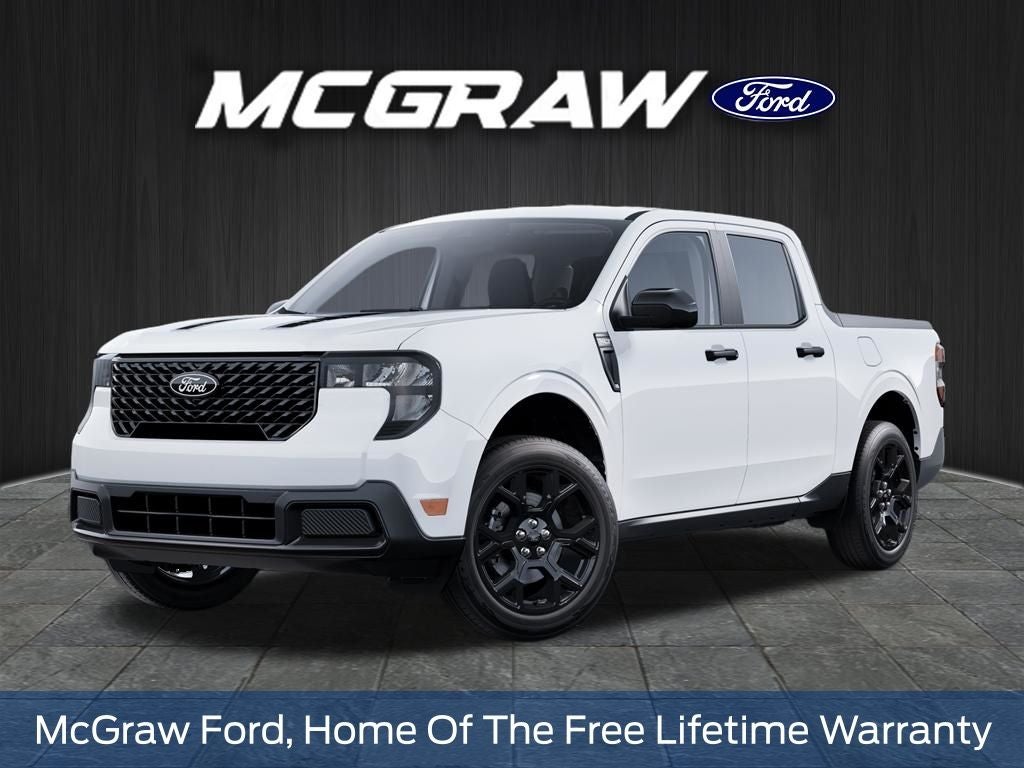 2025 Ford Maverick XLT in Oxford White — front three-quarter view