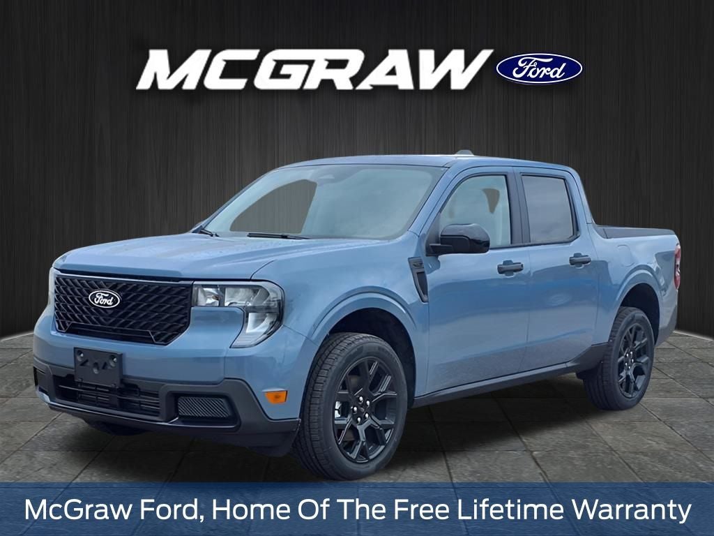 2025 Ford Maverick XLT in Azure Gray Metallic Tri-Coat — front three-quarter view