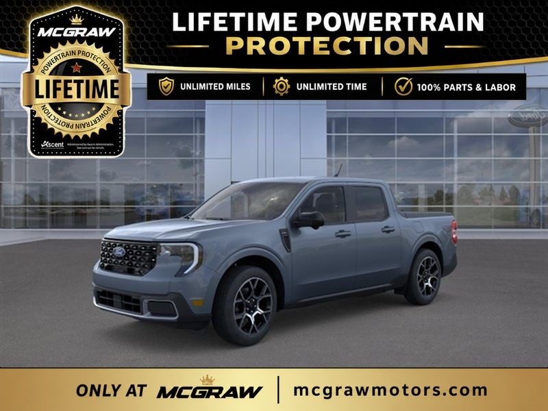 2026 Ford Maverick Lariat in Azure Gray Metallic Tri-Coat — front three-quarter view
