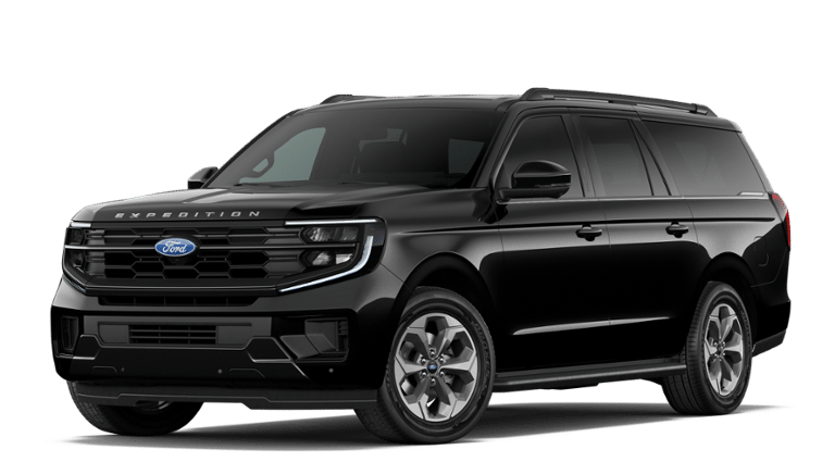 2027 Ford Expedition MAX Active in Agate Black Metallic — front three-quarter view