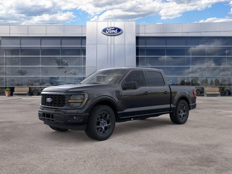 2026 Ford F-150 STX in Agate Black Metallic — front three-quarter view